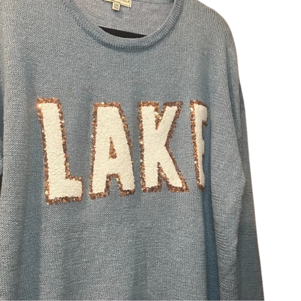 NWOT Simply Southern Blue LAKE Sweater Size XXL - Picture 3 of 6